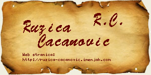 Ružica Cacanović vizit kartica